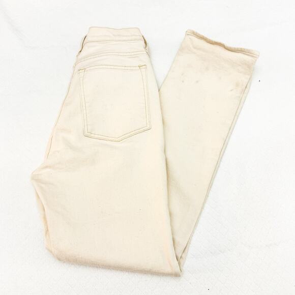 Imogene and Willie Sophie Straight Leg Cream Denim Jeans Size 30 - Picture 8 of 9